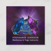 Amethyst, Tanzanit und Gilded Agate Quadratische Visitenkarte (Vorderseite)