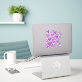 Amethyst tanzende Herzen Aufkleber (Laptop auf Schreibtisch)