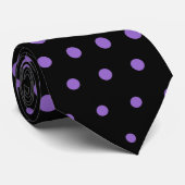 Amethyst Techno Dots Modern Black Krawatte (Gerollt)