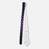 Amethyst Techno Dots Modern Black Krawatte (Rückseite)