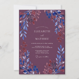 Amethyst-Terrakotta-Blumenhochzeit Einladung