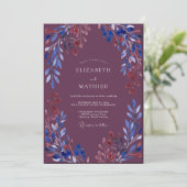 Amethyst-Terrakotta-Blumenhochzeit Einladung (Stehend Vorderseite)