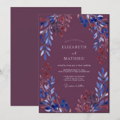 Amethyst-Terrakotta-Blumenhochzeit Einladung (Vorne/Hinten)