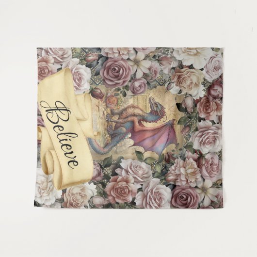 Amethyst the Dragon Viktorianisch Large Wall Tapes Wandteppich (Vorderseite (Horizontal))