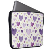 Amethyst Traum Wasserfarben-Herzen Laptopschutzhülle (Vorne Rechts)