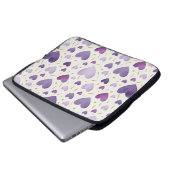 Amethyst Traum Wasserfarben-Herzen Laptopschutzhülle (Vorne Knopf)