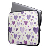 Amethyst Traum Wasserfarben-Herzen Laptopschutzhülle (Vorderseite Links)