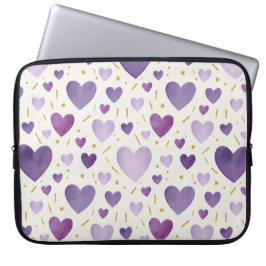 Amethyst Traum Wasserfarben-Herzen Laptopschutzhülle