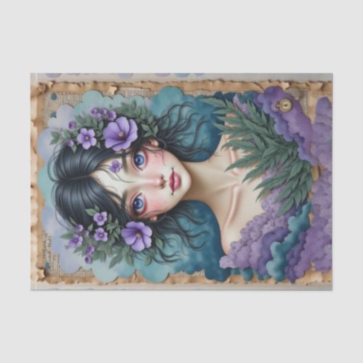 Amethyst-Träumer | Decoupage-Papier 💜🌧️ Seidenpapier (Vorderseite)