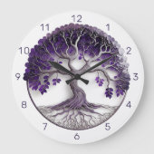 Amethyst Tree of Life Große Wanduhr (Vorderseite)