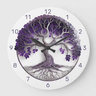 Amethyst Tree of Life Große Wanduhr