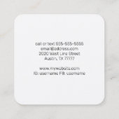 Amethyst Tree of Life Quadratische Visitenkarte (Rückseite)