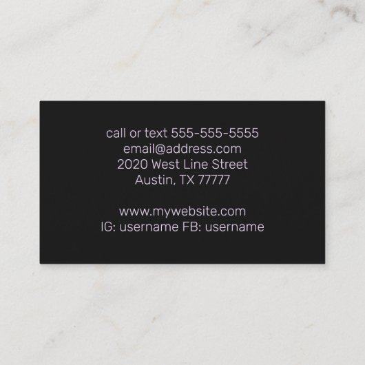 Amethyst Tree of Life Visitenkarte (Rückseite)