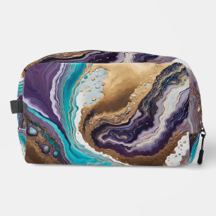 Amethyst Türkis und Gold Abstrakt Waschbeutel