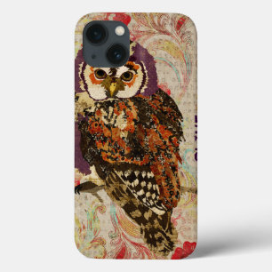 Amethyst u. bernsteinfarbige Eule BlumeniPad Fall Case-Mate iPhone Hülle