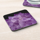 Amethyst Uncut Stones Getränkeuntersetzer (Linke Seite)