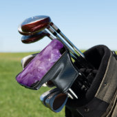 Amethyst Uncut Stones Golf Headcover (In Situ)