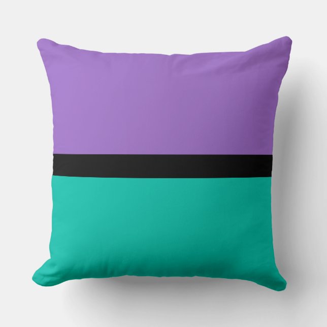 Amethyst und Amazonit - fester Farbhintergrund Kissen (Vorderseite)