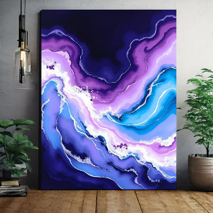 Amethyst und Aquamarin Abstrakt Leinwanddruck