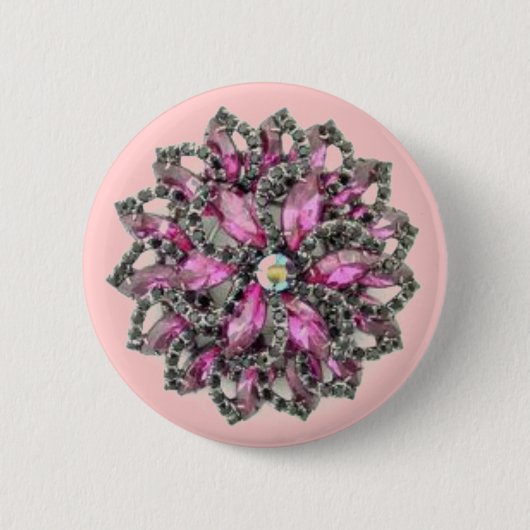 Amethyst und Black Diamonds - rosa Hintergrund Button (Vorderseite)
