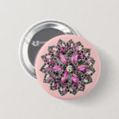 Amethyst und Black Diamonds - rosa Hintergrund Button (Vorne & Hinten)