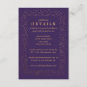Amethyst und Bronze Confetti Bursts Wedding Begleitkarte (Vorderseite)