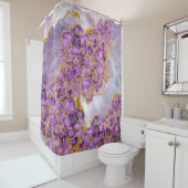 Amethyst und Gold - Abstraktes Kristallcluster Duschvorhang (Beispiel)