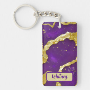 Amethyst und Gold Inspiriert Schlüsselanhänger (01