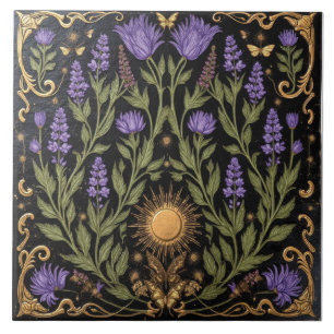 Amethyst und Gold Sommersonnenwende Fliese