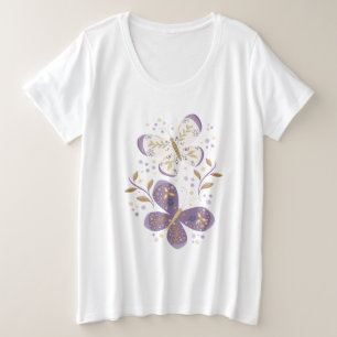 Amethyst- und Goldschmetterlinge Große Größe T-Shirt