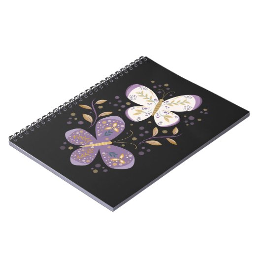 Amethyst- und Goldschmetterlinge Notizblock (Linke Seite)