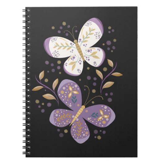 Amethyst- und Goldschmetterlinge Notizblock (Vorderseite)