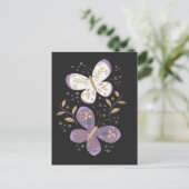 Amethyst- und Goldschmetterlinge Postkarte (Stehend Vorderseite)