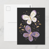 Amethyst- und Goldschmetterlinge Postkarte (Vorne/Hinten)