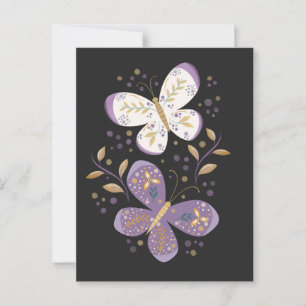 Amethyst- und Goldschmetterlinge Postkarte