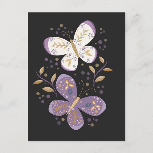 Amethyst- und Goldschmetterlinge Postkarte (Vorderseite)