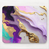 Amethyst- und Rosé-Marmor mit flüssigem Gold Mousepad (Vorne)