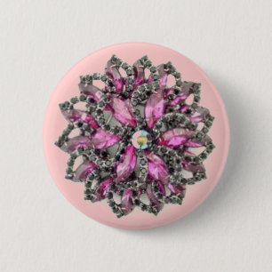 Amethyst und schwarze Diamanten - rosa Hintergrund Button