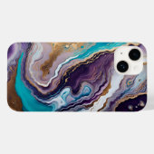 Amethyst und Türkis Abstrakt Case-Mate iPhone Hülle (Rückseite (Horizontal))