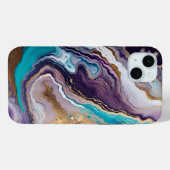 Amethyst und Türkis Abstrakt Case-Mate iPhone Hülle (Rückseite (Horizontal))