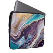 Amethyst und Türkis Abstrakt Laptopschutzhülle (Vorne Rechts)