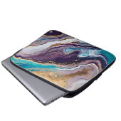 Amethyst und Türkis Abstrakt Laptopschutzhülle (Vorne Knopf)