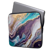 Amethyst und Türkis Abstrakt Laptopschutzhülle (Vorderseite Links)