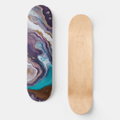Amethyst und Türkis Abstrakt Skateboard (Vorderseite)
