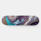 Amethyst und Türkis Abstrakt Skateboard (Horizontal)