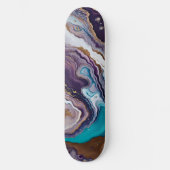 Amethyst und Türkis Abstrakt Skateboard (Vorderseite)