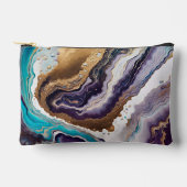 Amethyst und Türkis Abstrakt Zubehörtasche (Vorderseite)