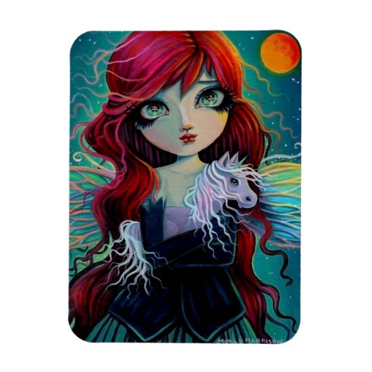 Amethyst Unicorn Faiasy Fantasy Art Magnet (Vertikal)