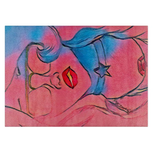 Amethyst Vibes Edition 1 Glaskunst Schneidebrett (Vorderseite)