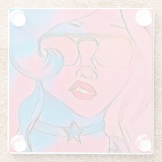 Amethyst Vibes Glass Untersetzer (Rückseite)